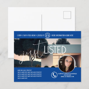 Minimalistisches Zu-Verkaufen-Haus-Listing-Foto-Ge Postkarte