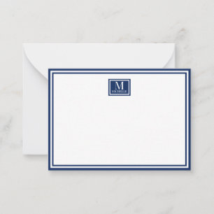 Minimalistisches zweifaches Rahmen-Monogramm-Name Mitteilungskarte