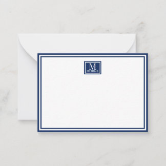 Minimalistisches zweifaches Rahmen-Monogramm-Name Mitteilungskarte