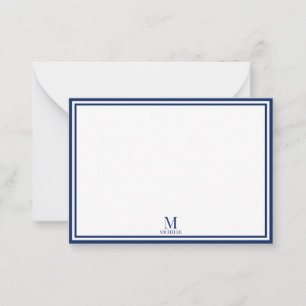 Minimalistisches zweifaches Rahmen-Monogramm-Name  Mitteilungskarte