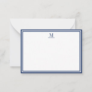 Minimalistisches zweifaches Rahmen-Monogramm-Name  Mitteilungskarte