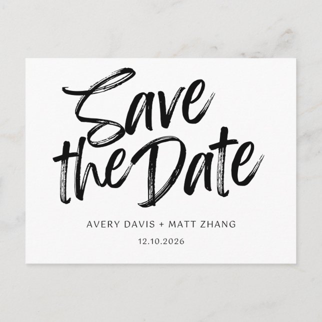 Minimalkarte Save the Date Ankündigungspostkarte (Rückseite)