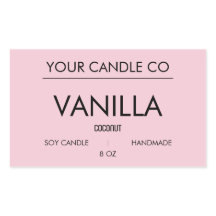 MinimalPinkRectangle Kerzenetikett – Vanille-Soja-