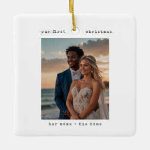 Minimalschreibmaschine Froh verheiratet 2 Fotos Keramikornament