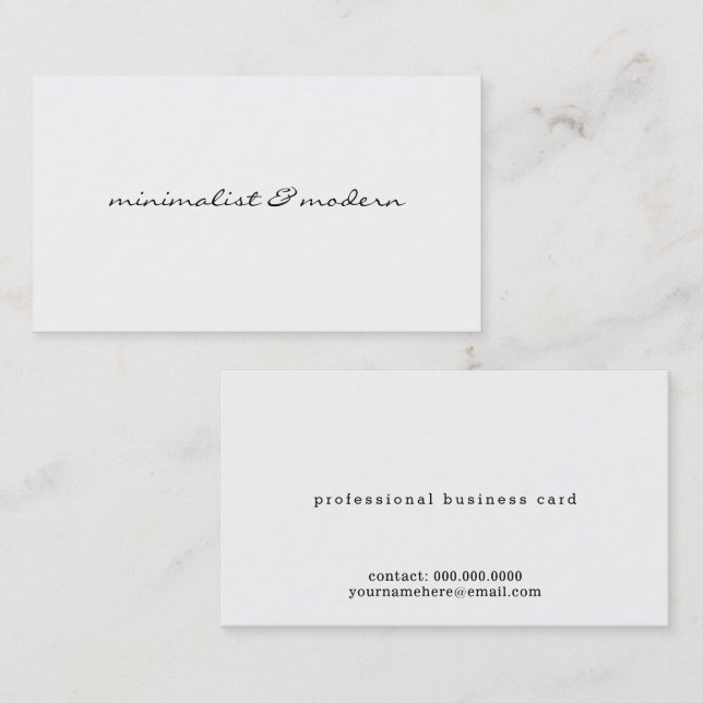 Minimalschrift modern beruflich visitenkarte (Vorne/Hinten)