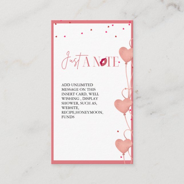 Minimalsist Valentine Brautparty Display Card Begleitkarte (Vorderseite)