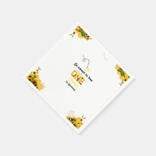 Minimalst Bumble Bienenthema Erster Geburtstag Serviette