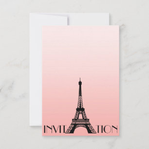 Minimaslim Paris Eiffel Tower Glam Chic Pink Einladung