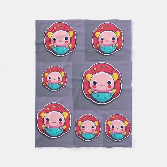 Minimatist-Cartoon Fleecedecke (Vorderseite)