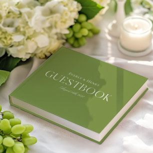Minimlaist Elegantsage Grüne Hochzeit Gästebuch