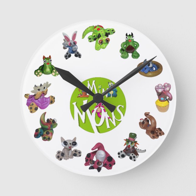 Minimons-Uhr Runde Wanduhr (Vorderseite)