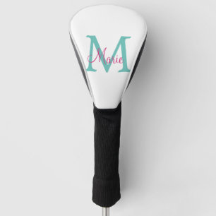Minimum add name monogram green pink blue golf headcover