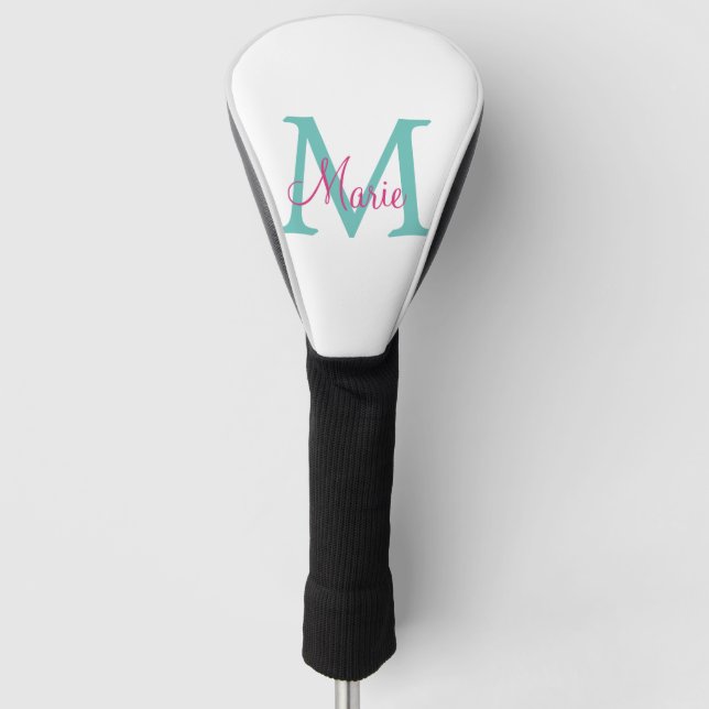 Minimum add name monogram green pink blue golf headcover (Vorderseite)