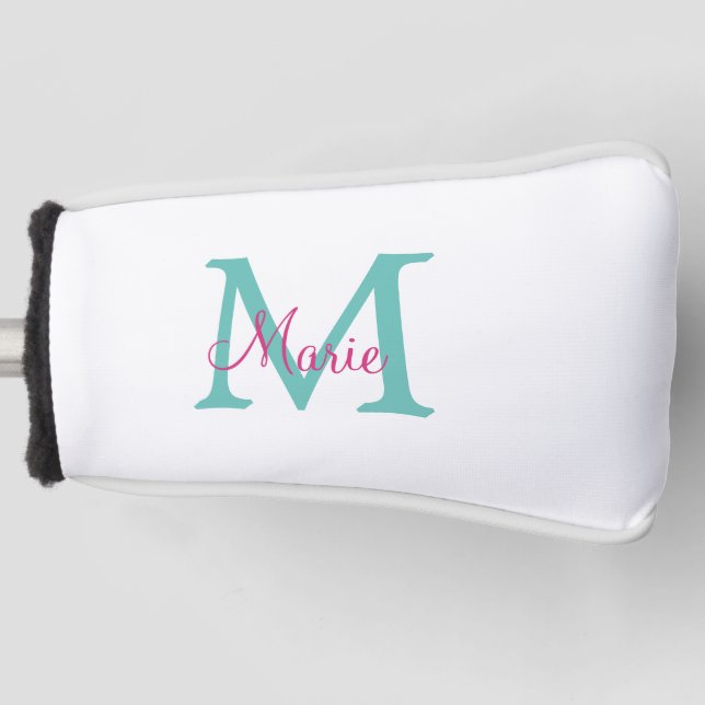 Minimum add name monogram green pink blue golf headcover (Vorderseite)
