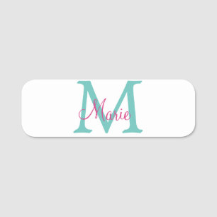 Minimum add name monogram green pink blue namensschild