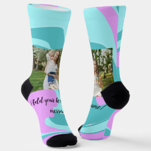 MINIMUM ADD YOUR FOTO WATERCOLOR ART THROW SOCKEN