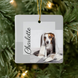Minimum Geometric Dog Foto Ornament