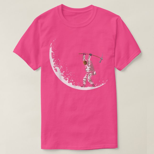 Mining Astronaut Crescent Moon Cosmonaut Miner Ast T-Shirt (Design vorne)