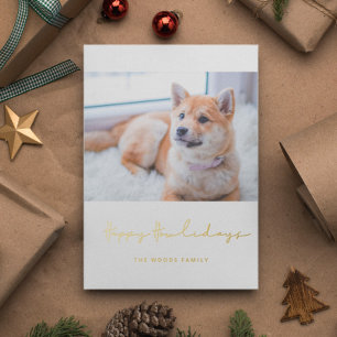 Mininimalist Happy Howlidays Hund Foto Folien Feiertagskarte