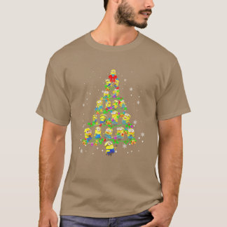 Minions Christmas Trees And Light Color Xmas Gift  T-Shirt
