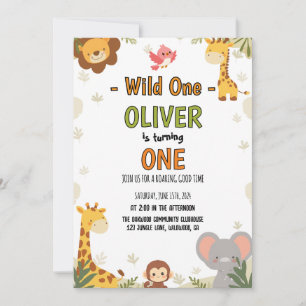 Minisafari zum Kindergeburtstag - Wilde kleine Geb Einladung