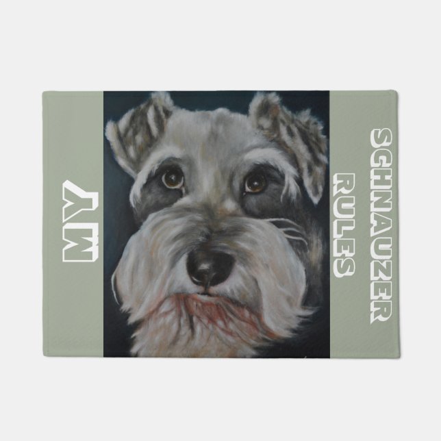 Minischnauzer-Tür-Matte Fußmatte (Vorderseite)