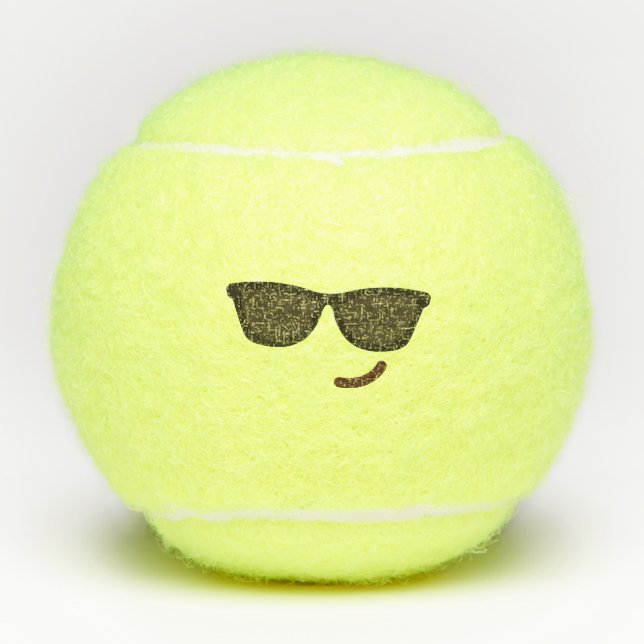 Minister Cool Kawaii Niedlich Emoticon Emoji Tennisbälle (Vorderseite)
