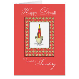 Minister Diwali Candle über Rot