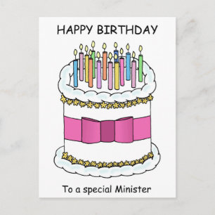 Minister Happy Birthday Postkarte