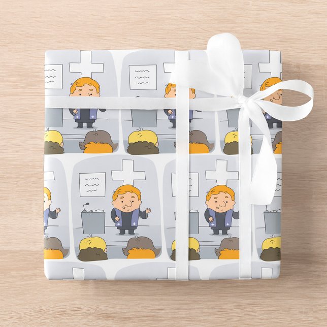 Minister predigt der Gemeinde Geschenkpapier (Von Creator hochgeladen)