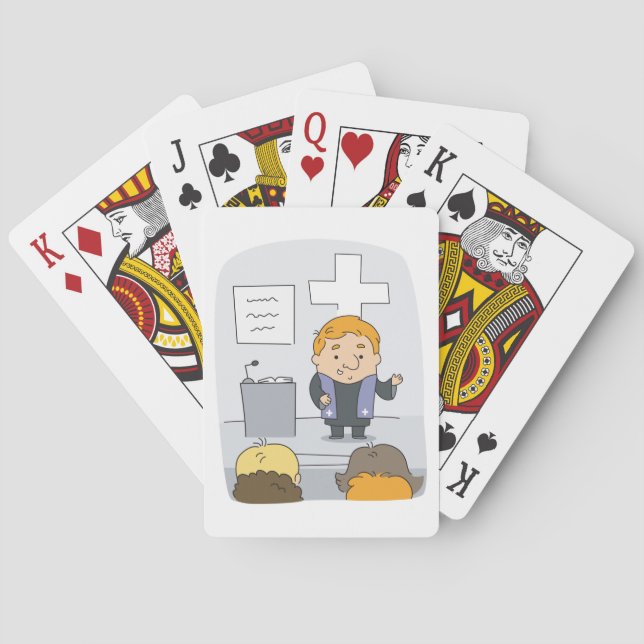 Minister predigt der Gemeinde Spielkarten (Rückseite)