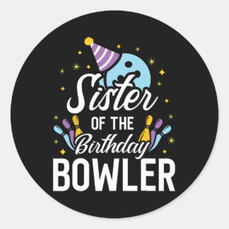 Ministerin des Bowlings Bowler zum Geburtstag Part Runder Aufkleber
