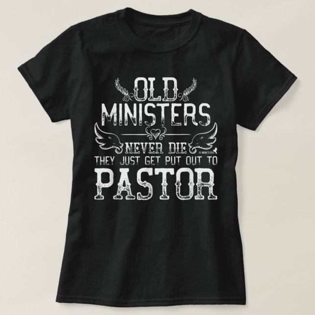 Ministerin Pastor Preacher Rentirement Birthday T-Shirt (Design vorne)
