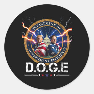 Ministerium für Regierungseffizienz Doge Trump 47  Runder Aufkleber