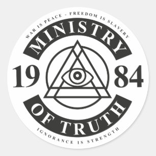 Ministerium für Wahrheit Runder Aufkleber