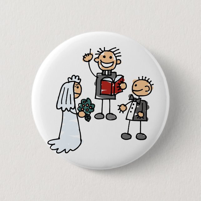 Ministerpräsident Reverend veranstaltet Hochzeitsf Button (Vorderseite)