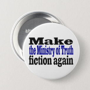 Ministry of Truth Fake News - Schwarz/Blau Button