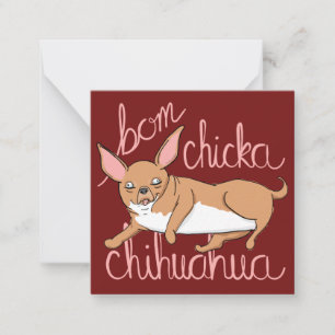 MiniValentinstag-Karte Bom Chicka Chihuahua Mitteilungskarte