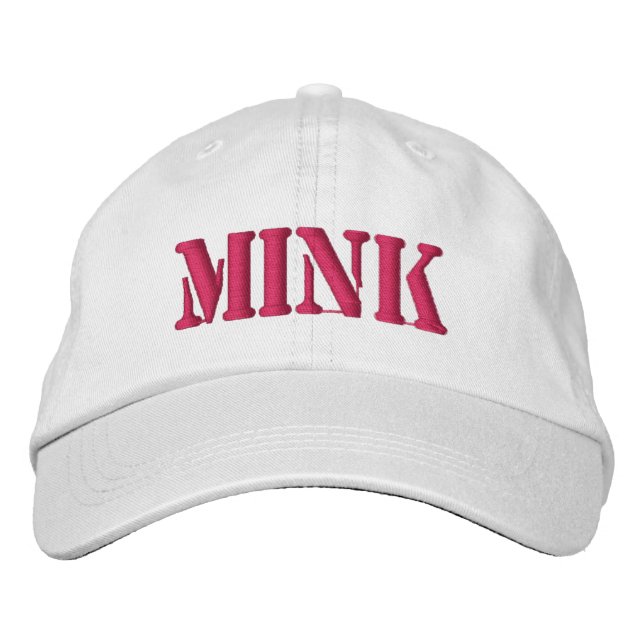 MINK BESTICKTE KAPPE (Vorderseite)