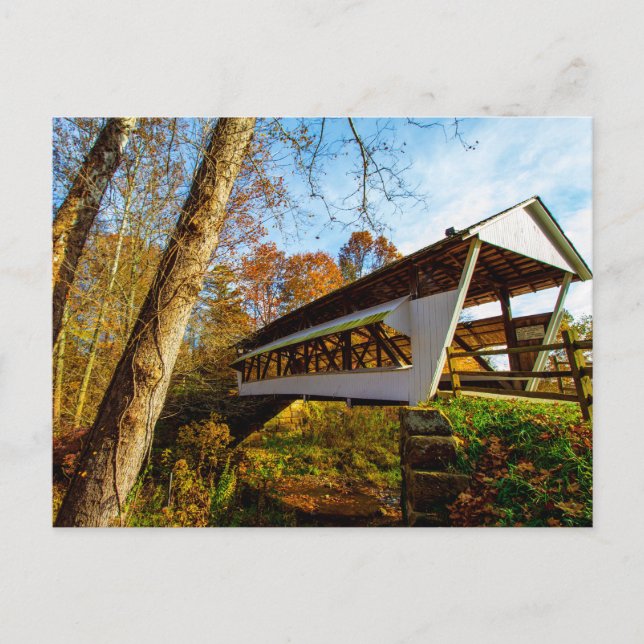 Mink Hollow Covered Bridge, Lancaster, Ohio Postkarte (Vorderseite)