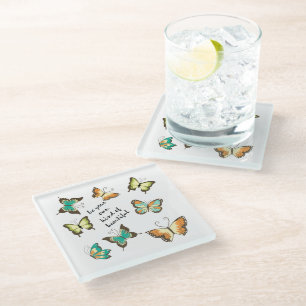 Minke sein deine eigenen schönen Schmetterlinge Glasuntersetzer