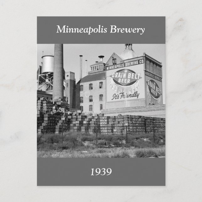 Minneapolis Brauerei, 1930er Postkarte (Vorderseite)