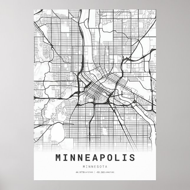 Minneapolis City Map Poster (Vorne)