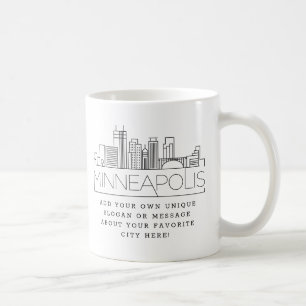 Minneapolis   Designated City Skyline Custom Sloga Kaffeetasse