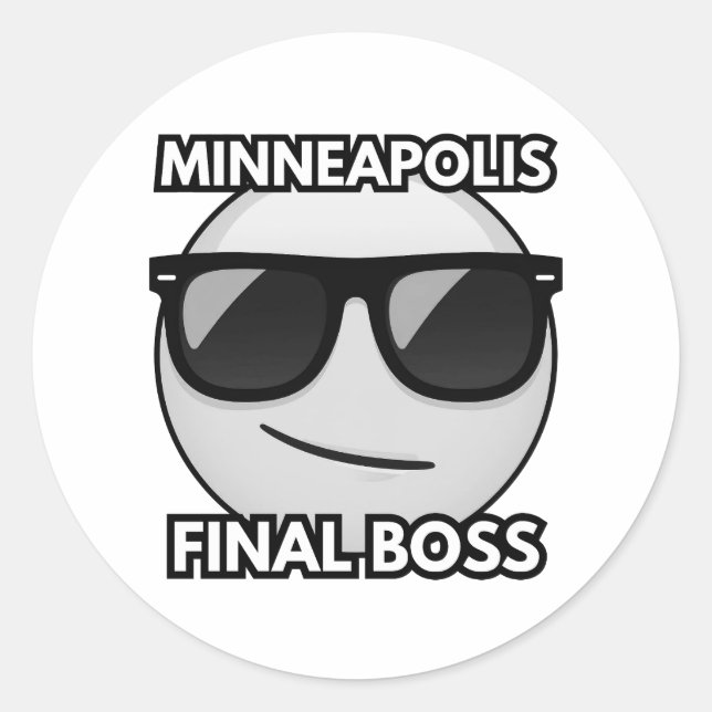 Minneapolis Endboss Cool Emoji Aufkleber (Vorderseite)