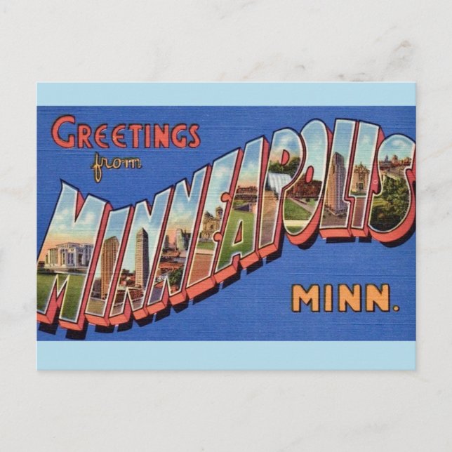 Minneapolis Grußkarte Postkarte (Vorderseite)