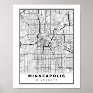 Minneapolis-Karte Poster