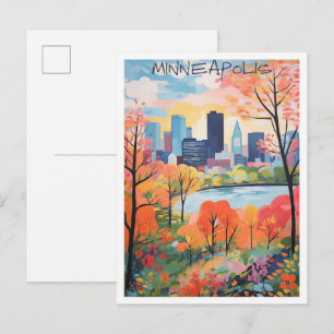 Minneapolis Kunst Reise Postkarte