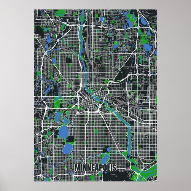 Minneapolis Map Poster (Vorne)