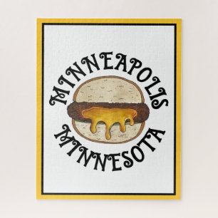 Minneapolis Minnesota MN Juicy Lucy Cheese Burger Puzzle